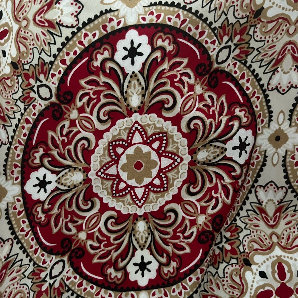 INC International Concepts Red and White Floral Blouse - Picture 5 of 8